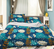 3D Abstract Floral Leaves Quilt Cover Set Bedding Set Duvet Cover Pillowcases 95- Jess Art Decoration