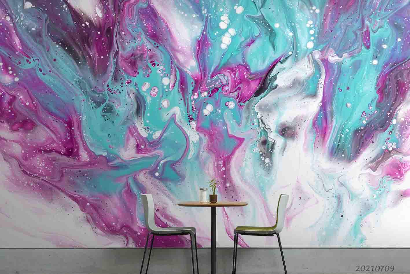 3D Colorful Liquid Texture Wall Mural Wallpaper SWW4207- Jess Art Decoration