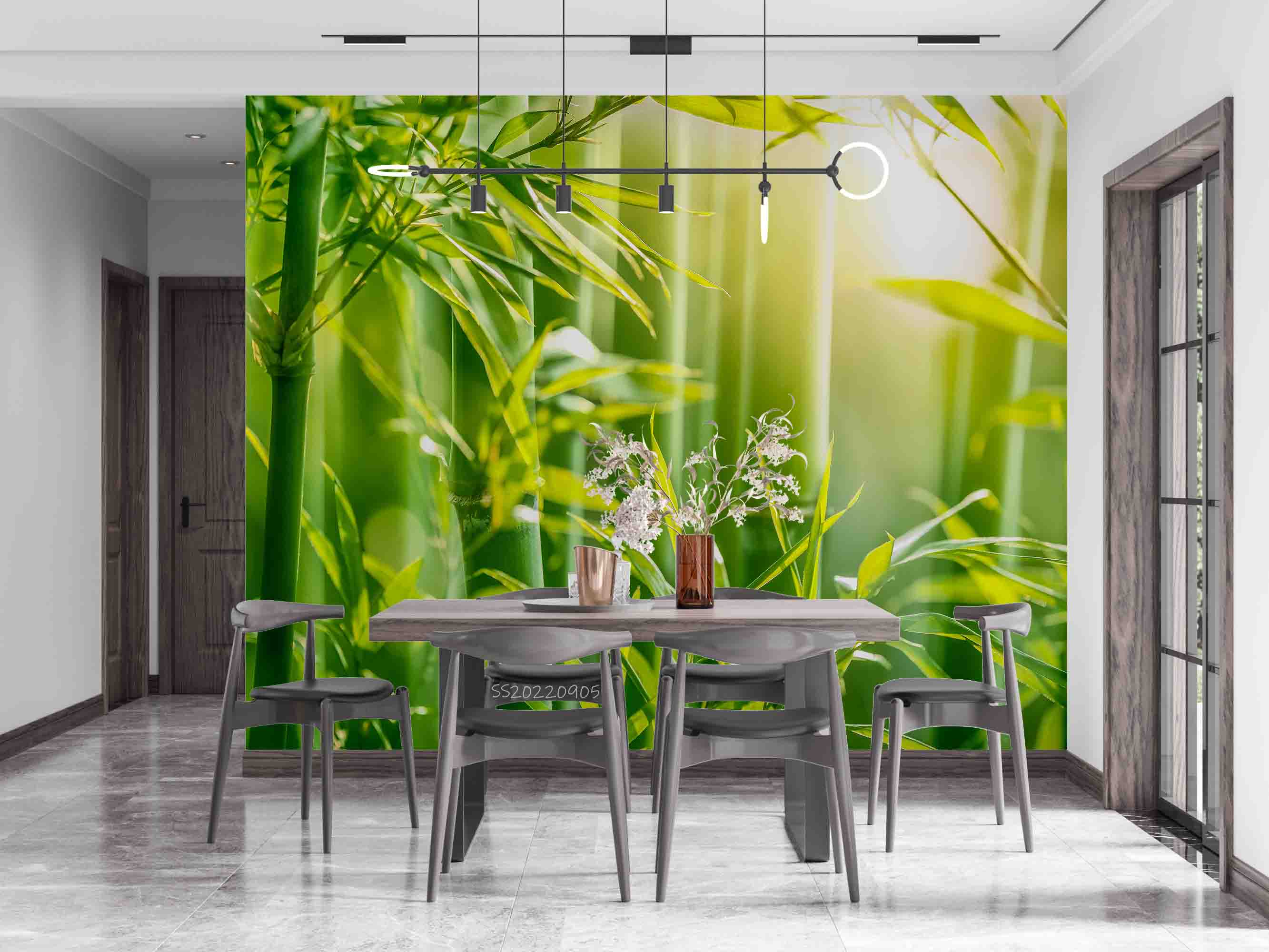 3D Morning Green Bamboo Forest Wall Mural Wallpaper GD 2573- Jess Art Decoration