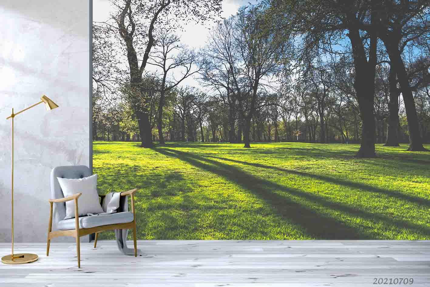 3D Woods Grassland Park Wall Mural Wallpaper SWW3896- Jess Art Decoration