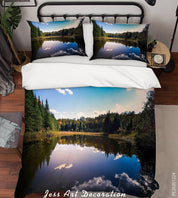 3D Sky Forest Lake Landscape Quilt Cover Set Bedding Set Duvet Cover Pillowcases 126 LQH- Jess Art Decoration