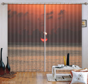 3D Dark Clouds Blocking Sun Sea Surface Curtains and Drapes GD 1059- Jess Art Decoration