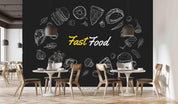3D Fast Food Restaurant Background Wall Mural Wallpaper LQH 60- Jess Art Decoration