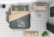 3D Cartoon Zebra Grey Quilt Cover Set Bedding Set Duvet Cover Pillowcases A326 LQH- Jess Art Decoration