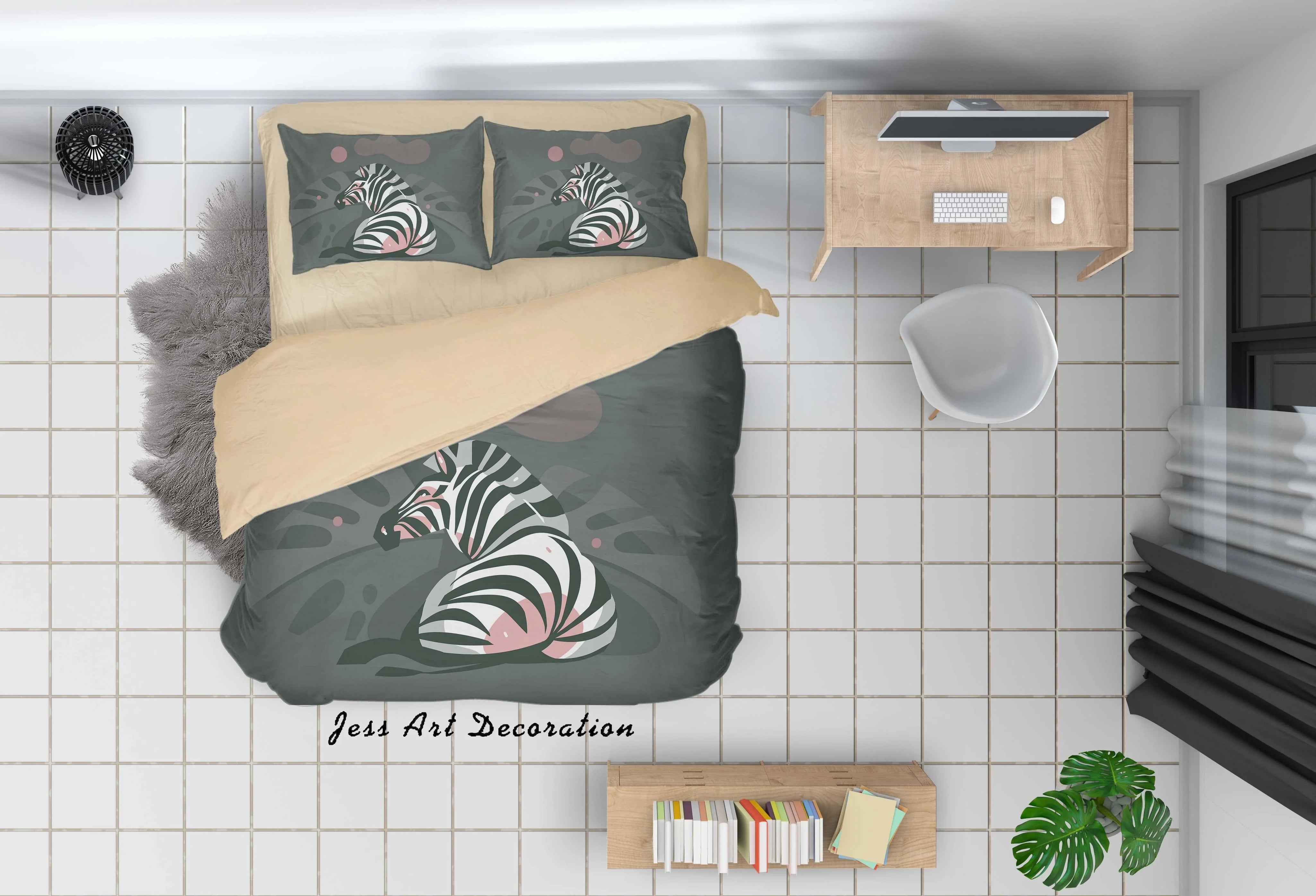 3D Cartoon Zebra Grey Quilt Cover Set Bedding Set Duvet Cover Pillowcases A326 LQH- Jess Art Decoration
