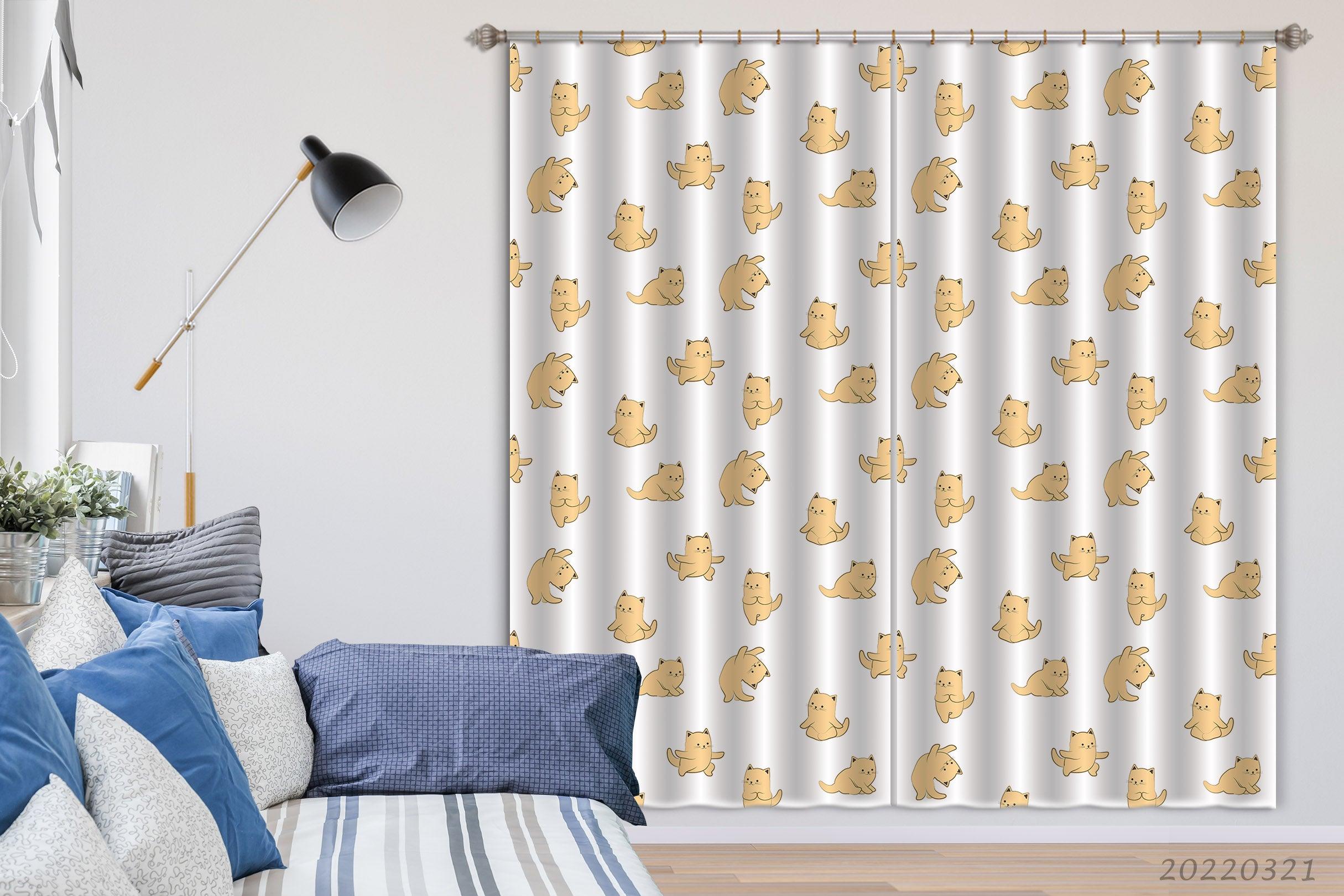 3D Cute Bear Different Action Pattern Curtains and Drapes GD 3145- Jess Art Decoration