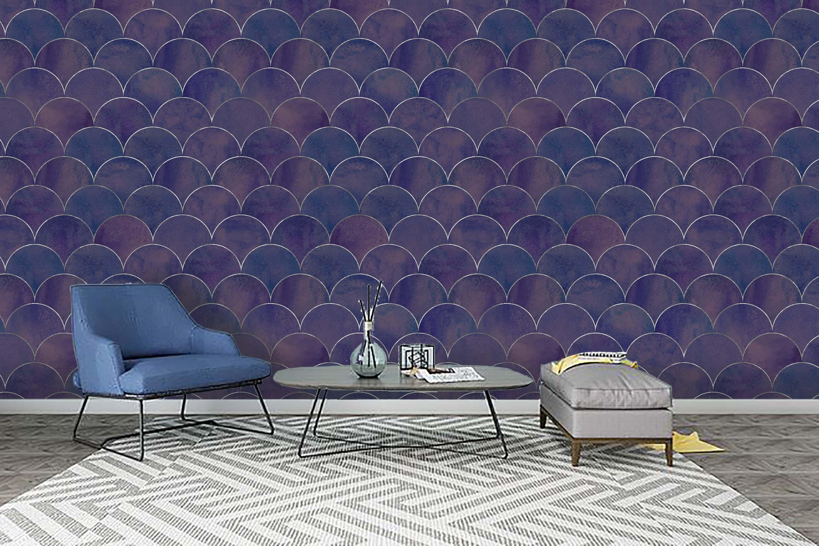3D Purple Semicircle Wall Mural Wallpaper 64- Jess Art Decoration