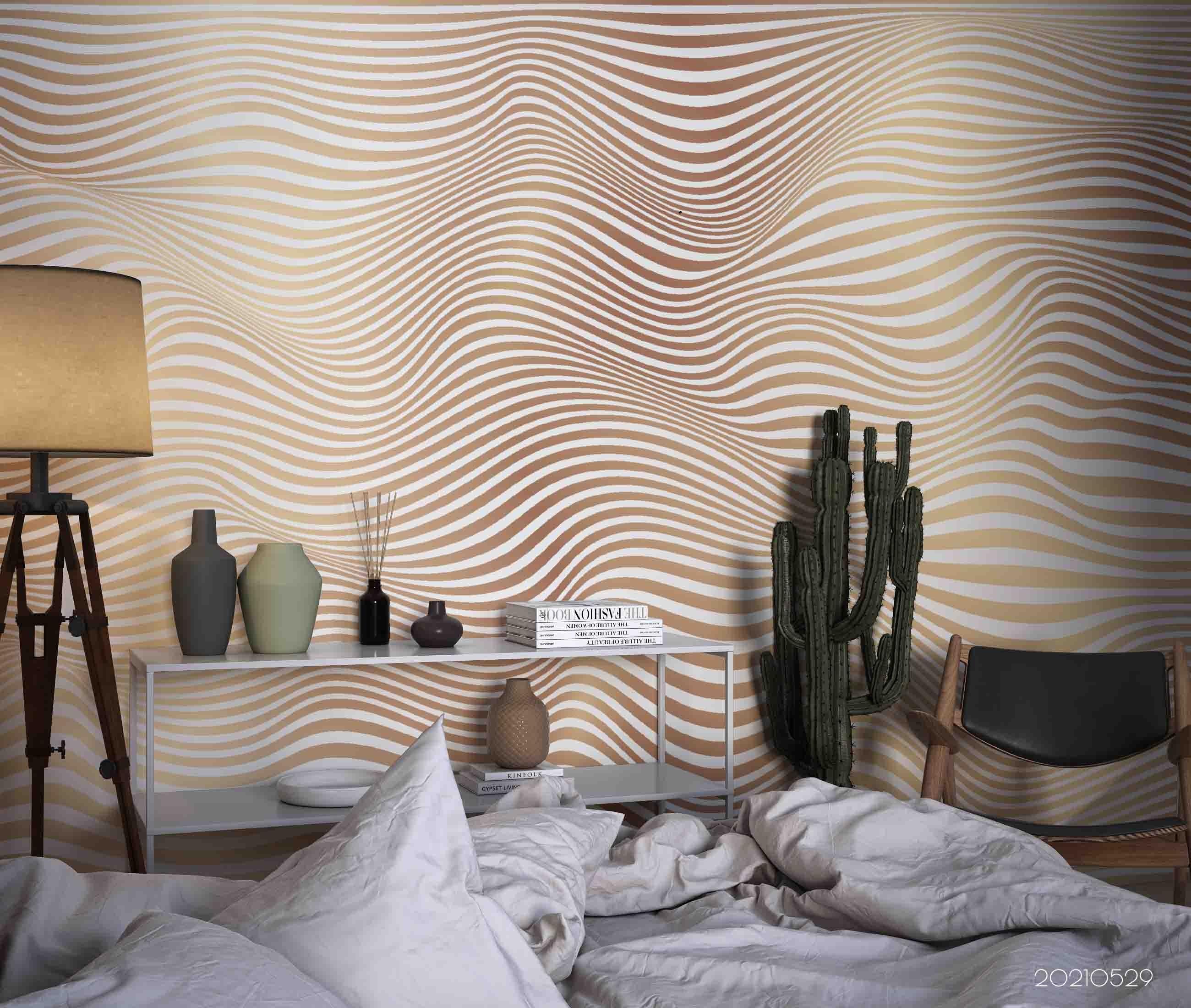 3D Abstract Ripple Pattern Monochromatic Wall Mural Wallpaper SWW473- Jess Art Decoration