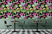 3D Tropical Leaves Colourful Flowers Pattern Wall Mural Wallpaper WJ 9791- Jess Art Decoration
