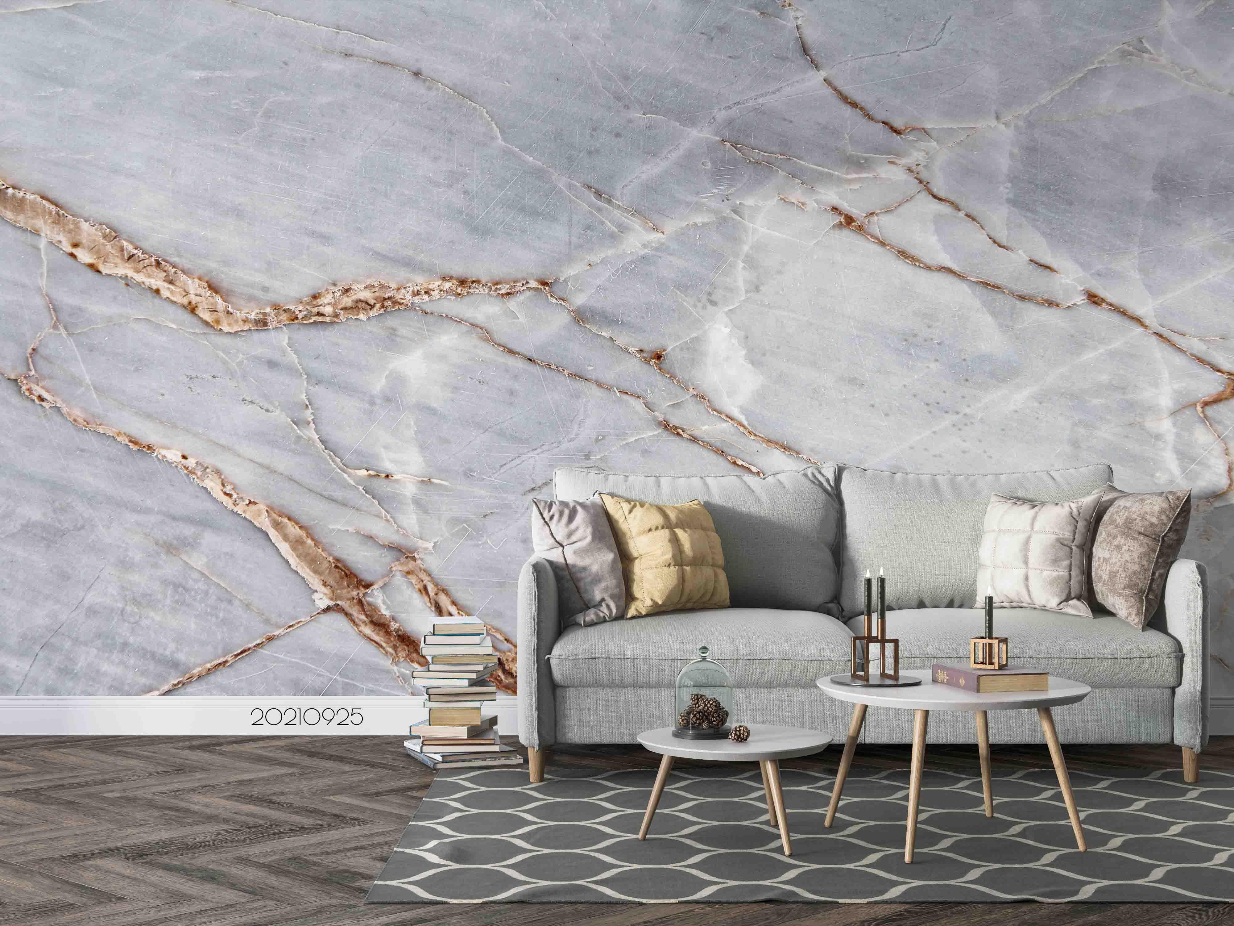 3D Grey Marble Texture Wall Mural Wallpaper LQH 281- Jess Art Decoration