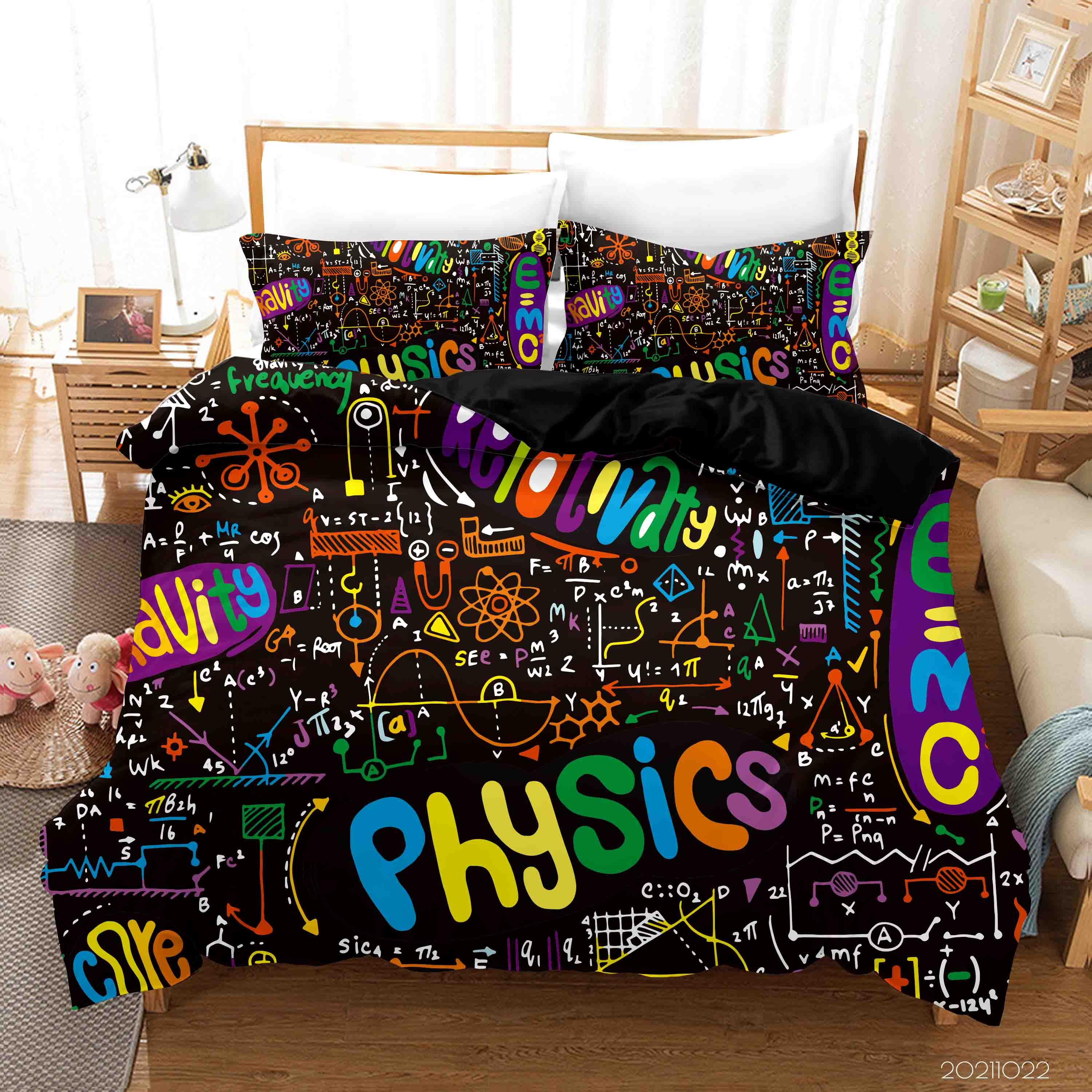 3D Abstract Color Physics Graffiti Quilt Cover Set Bedding Set Duvet Cover Pillowcases 58- Jess Art Decoration