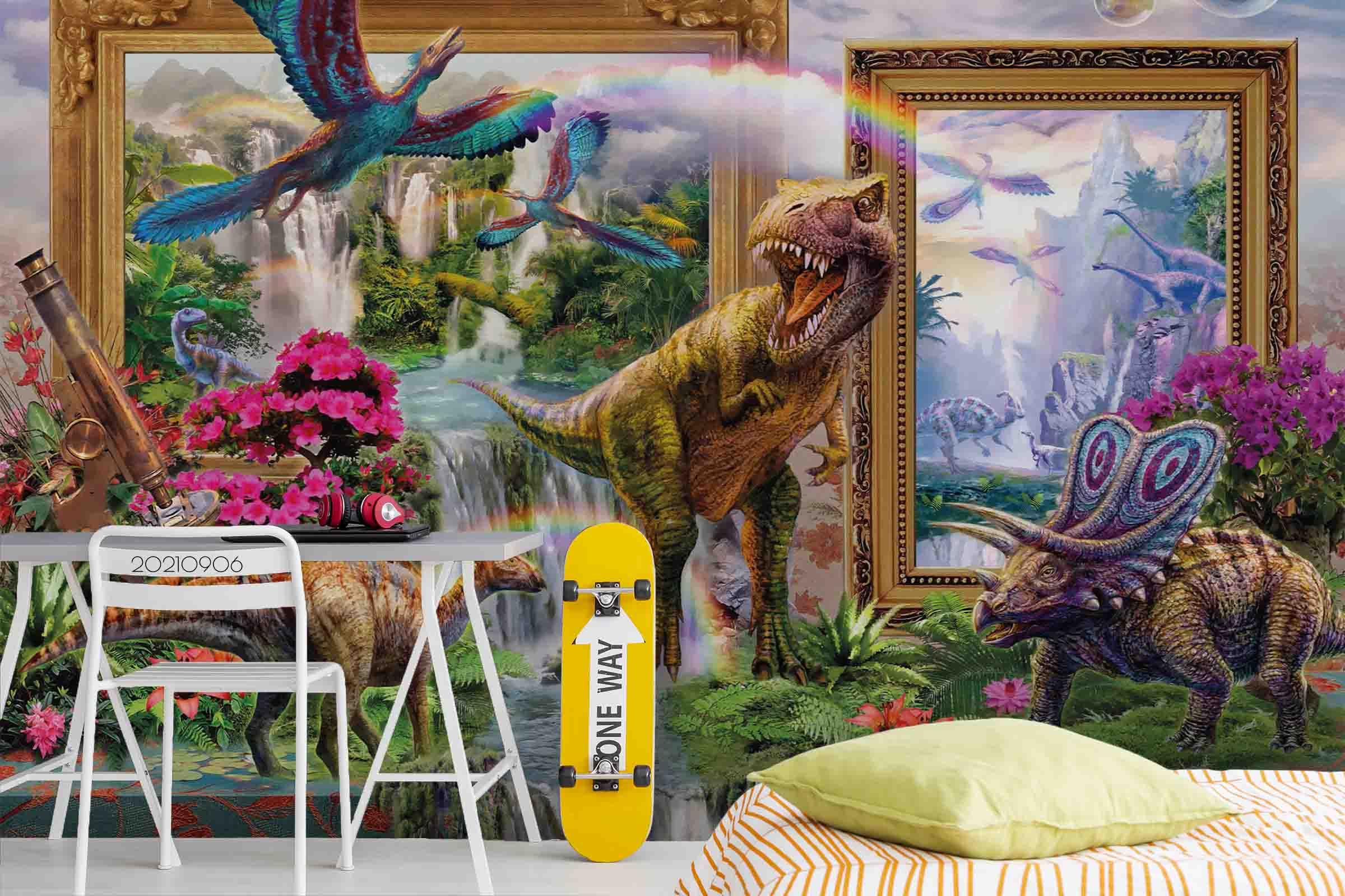 3D Dinosaur Jurassic Park Wall Mural Wallpaper LQH 525- Jess Art Decoration