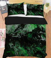 3D Abstract Green Marble Texture Quilt Cover Set Bedding Set Duvet Cover Pillowcases 51- Jess Art Decoration