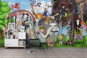 3D Colourful Cartoon Miyazaki Hayao Wall Mural Wallpaper WJ 2119- Jess Art Decoration