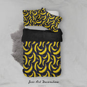 3D Banana Fruity Black Quilt Cover Set Bedding Set Duvet Cover Pillowcases LXL- Jess Art Decoration