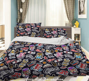 3D Abstract Color Graffiti Quilt Cover Set Bedding Set Duvet Cover Pillowcases 225- Jess Art Decoration