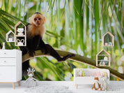 3D Tropical Jungle Palm Monkey Wall Mural Wallpaper LQH 107- Jess Art Decoration