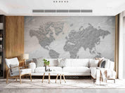 3D Grey World Map Wall Mural Wallpaper LQH 555- Jess Art Decoration
