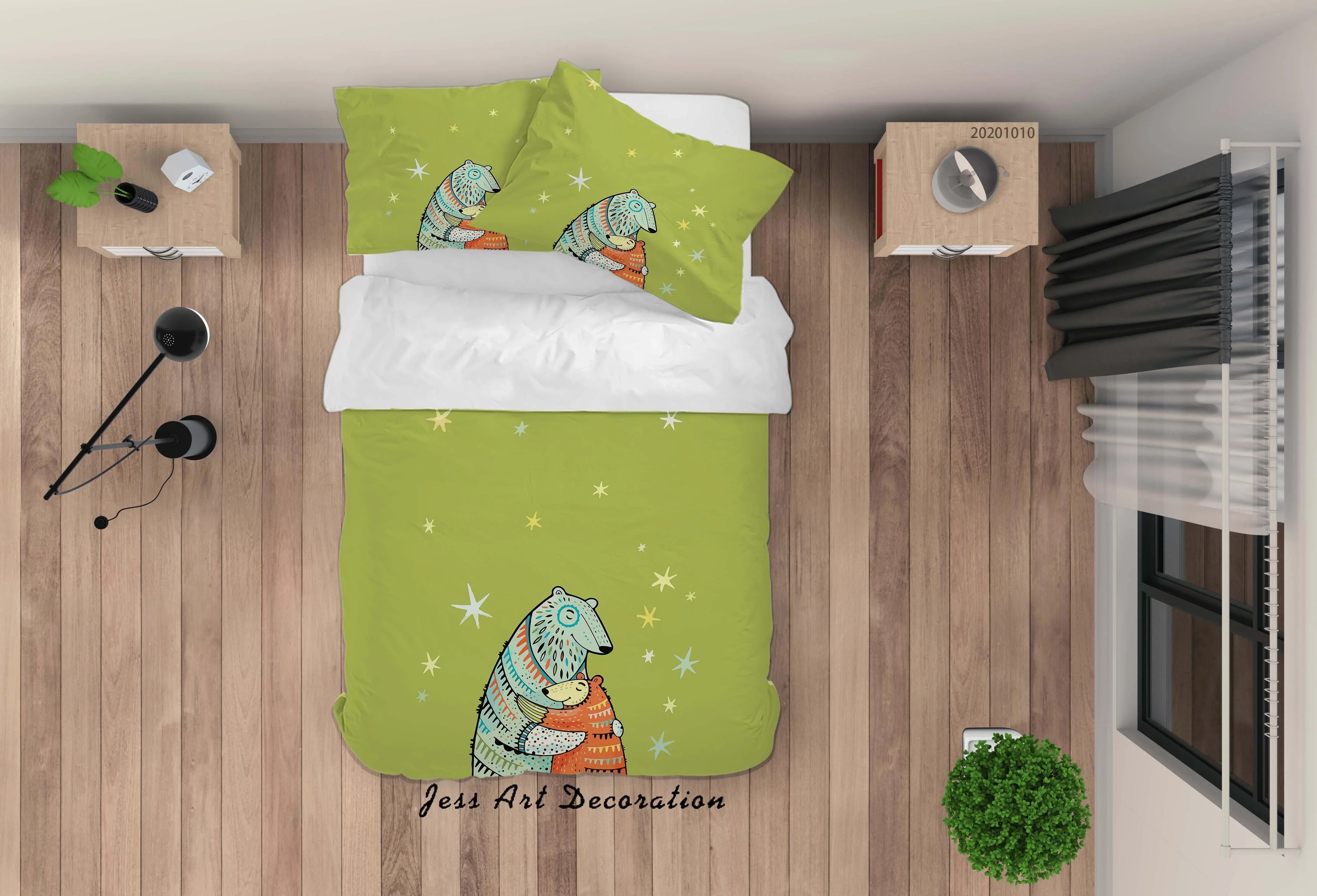 3D Cartoon Cute Animal Pangolin Quilt Cover Set Bedding Set Duvet Cover Pillowcases WJ 9564- Jess Art Decoration
