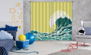 3D Sea Spray Oil Painting Curtains and Drapes A47- Jess Art Decoration
