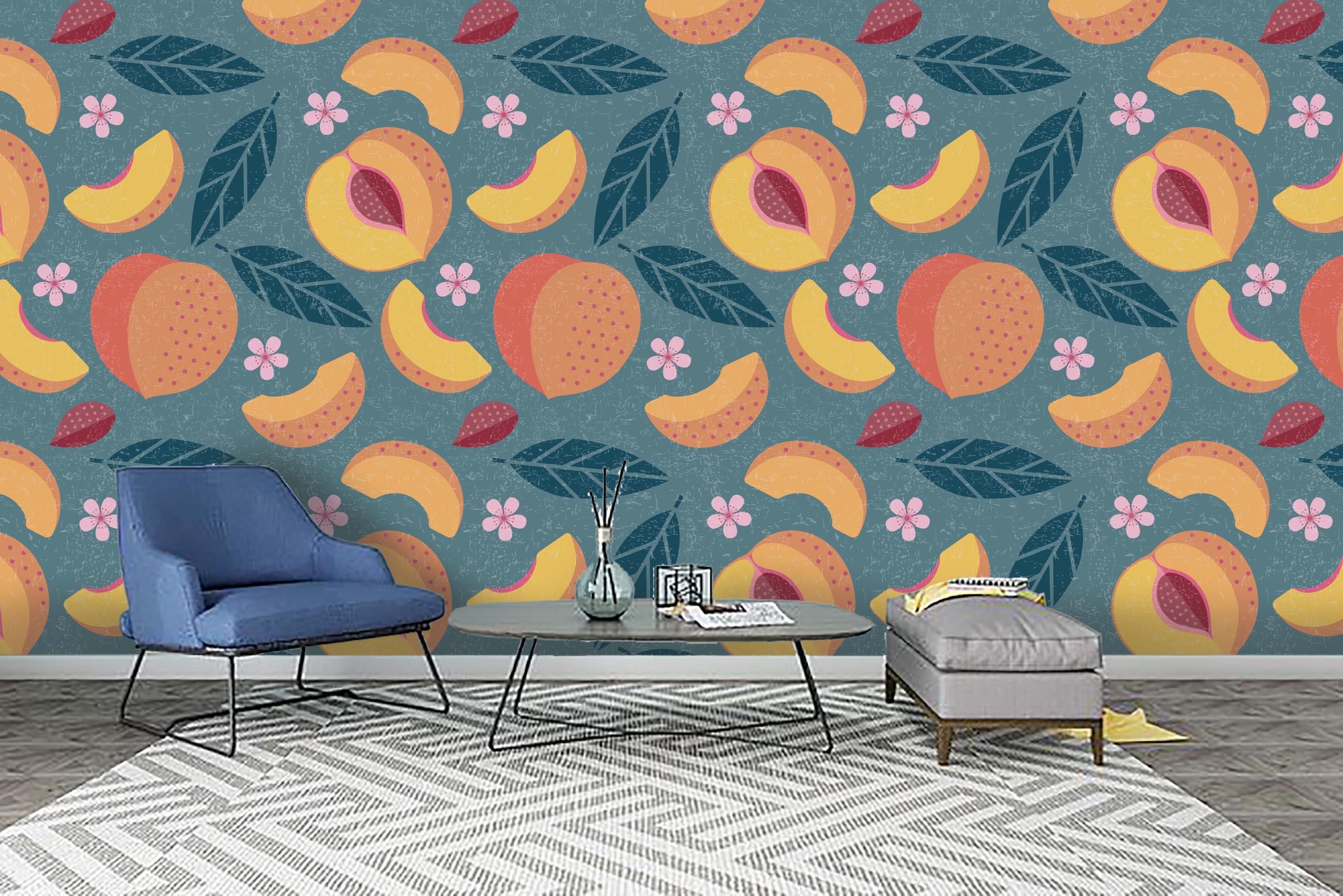 3D Yellow Peach Wall Mural Wallpaper 42- Jess Art Decoration