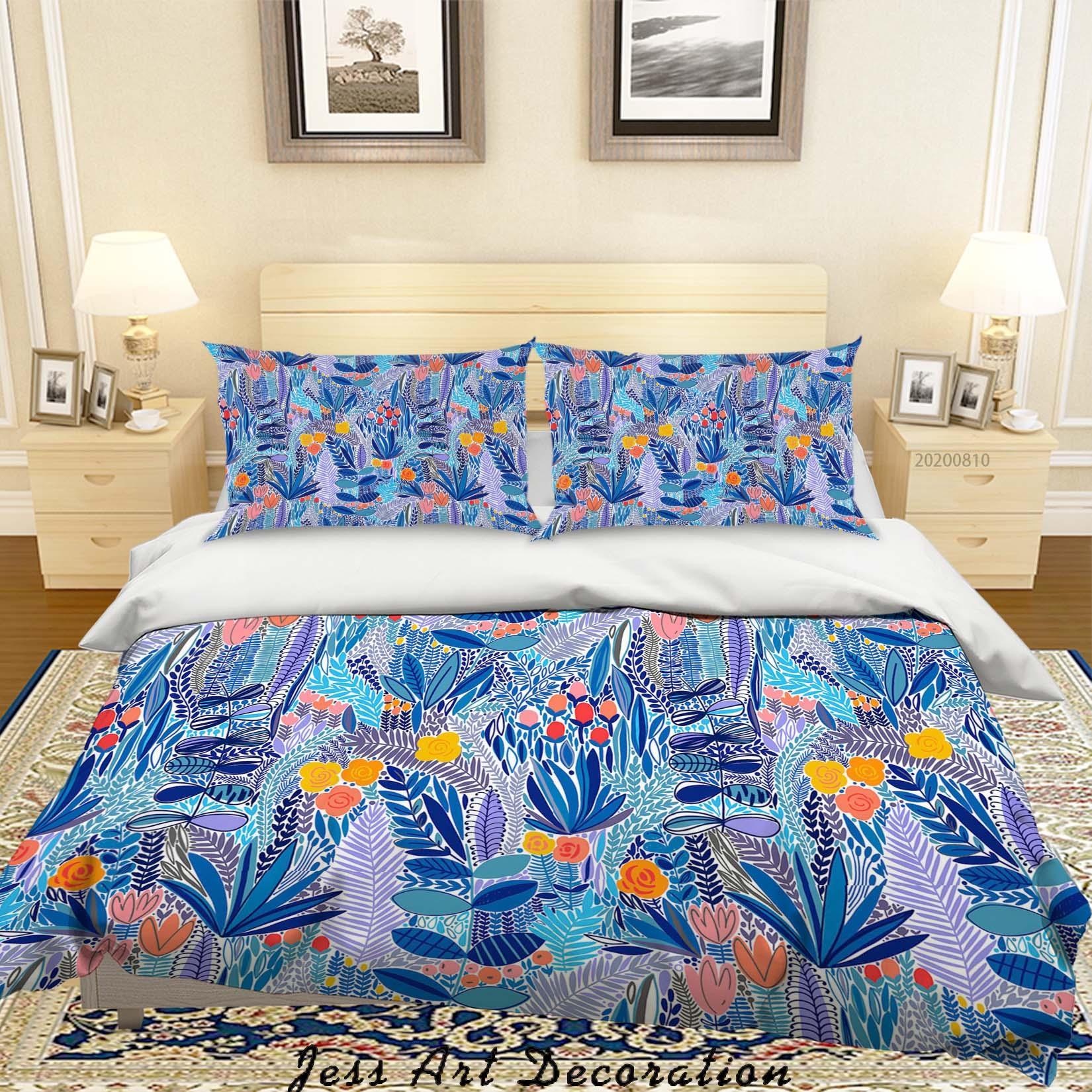 3D Colorful Floral Plant Bird Quilt Cover Set Bedding Set Duvet Cover Pillowcases LXL- Jess Art Decoration