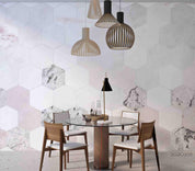 3D Pink Geometric Hexagon Wall Mural Wallpaper LQH 29- Jess Art Decoration