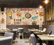 3D Fast Food Plank Background Pattern Wall Mural Wallpaper GD 3374- Jess Art Decoration