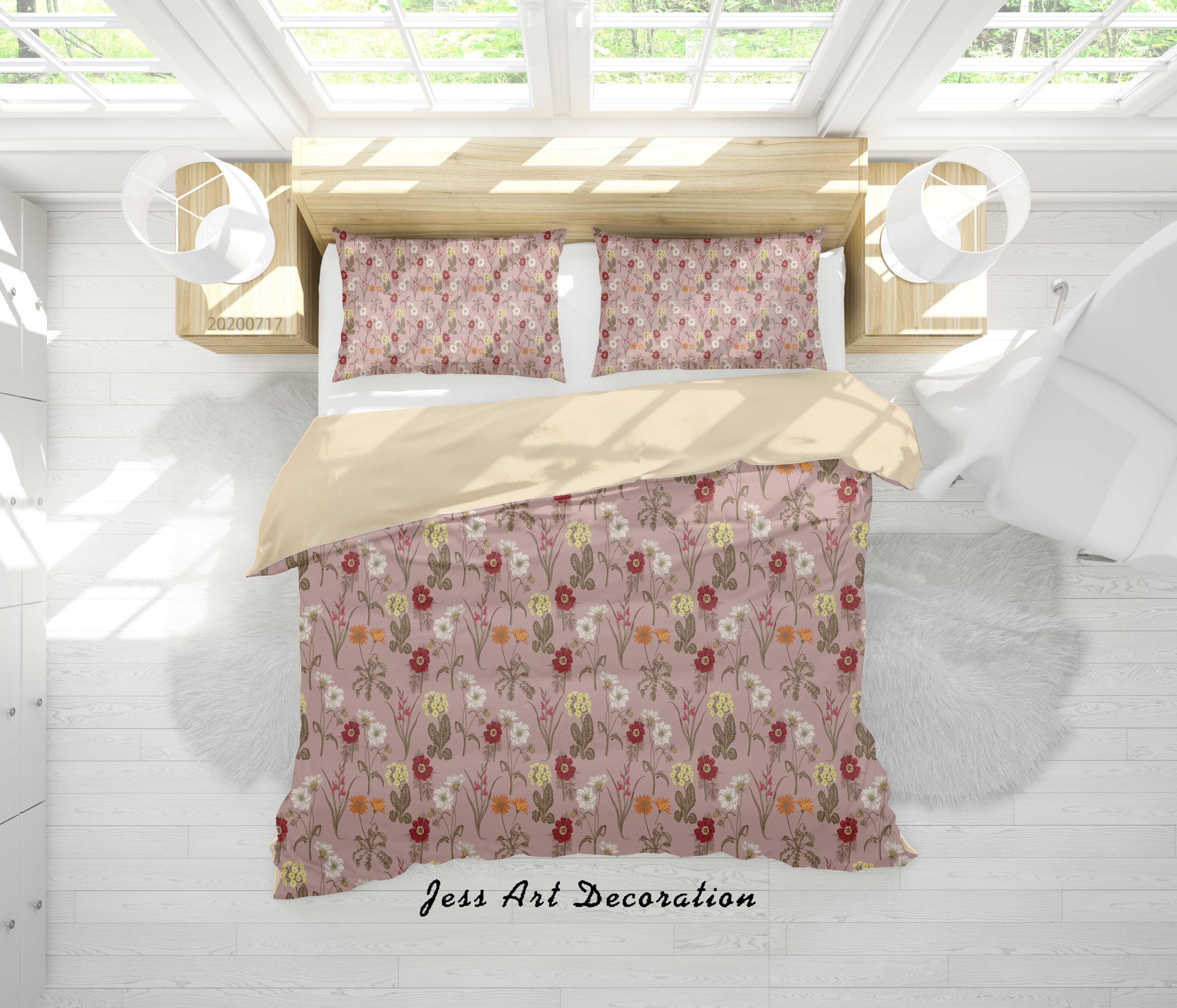 3D Vintage Floral Quilt Cover Set Bedding Set Duvet Cover Pillowcases WJ 1554- Jess Art Decoration