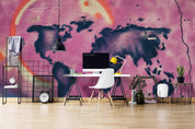 3D Abstract Pink Map Graffiti Wall Mural Wallpaper LQH 110- Jess Art Decoration