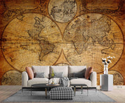 3D Retro World Map Wall Mural Wallpaper LQH 8- Jess Art Decoration