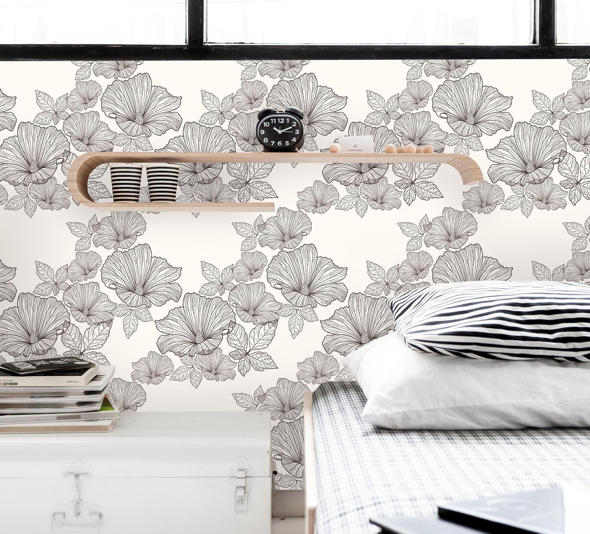 3D Grey Floral Wall Mural Wallpaper 32- Jess Art Decoration