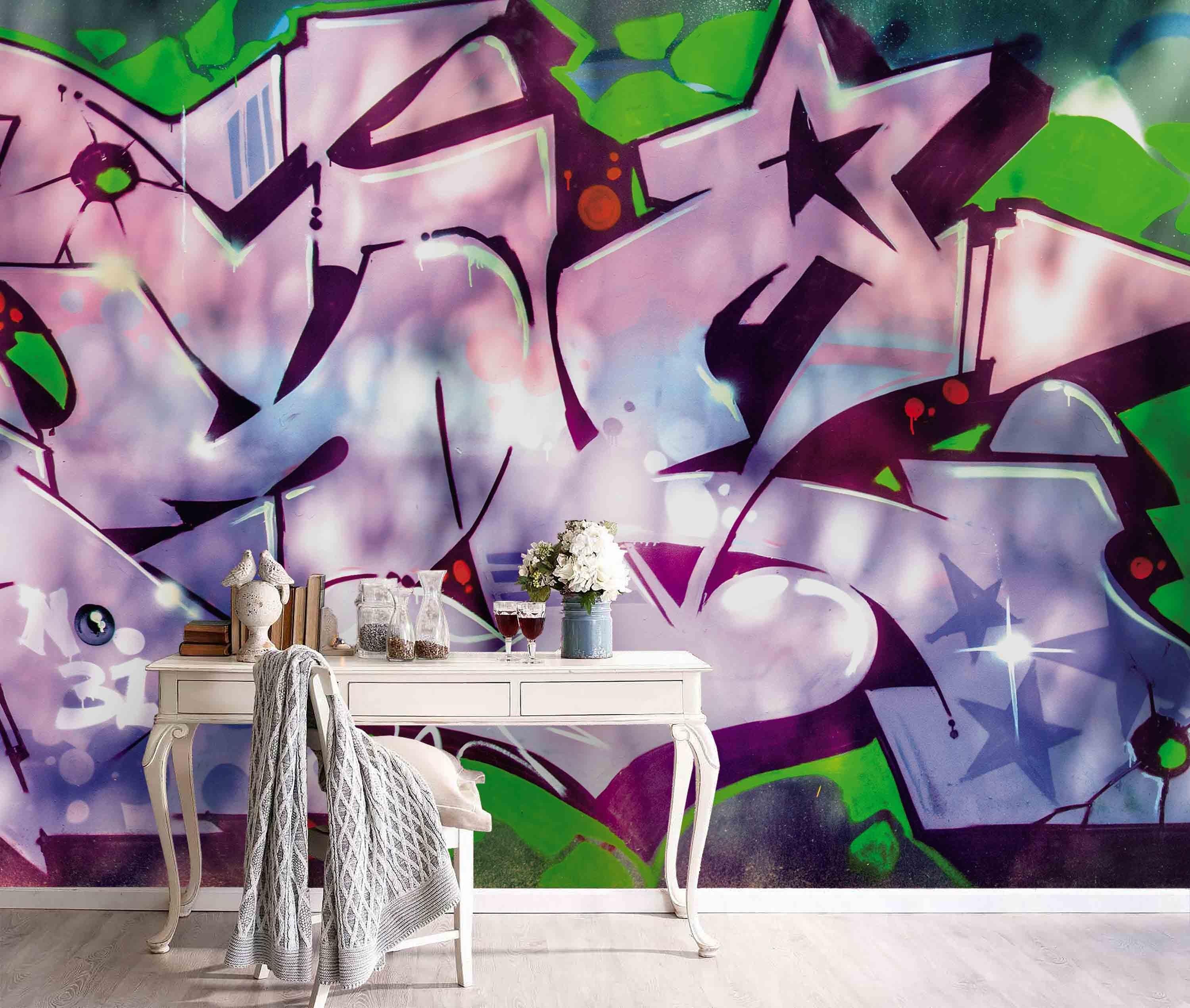 3D Graffiti Wall Mural Wallpaper 249- Jess Art Decoration