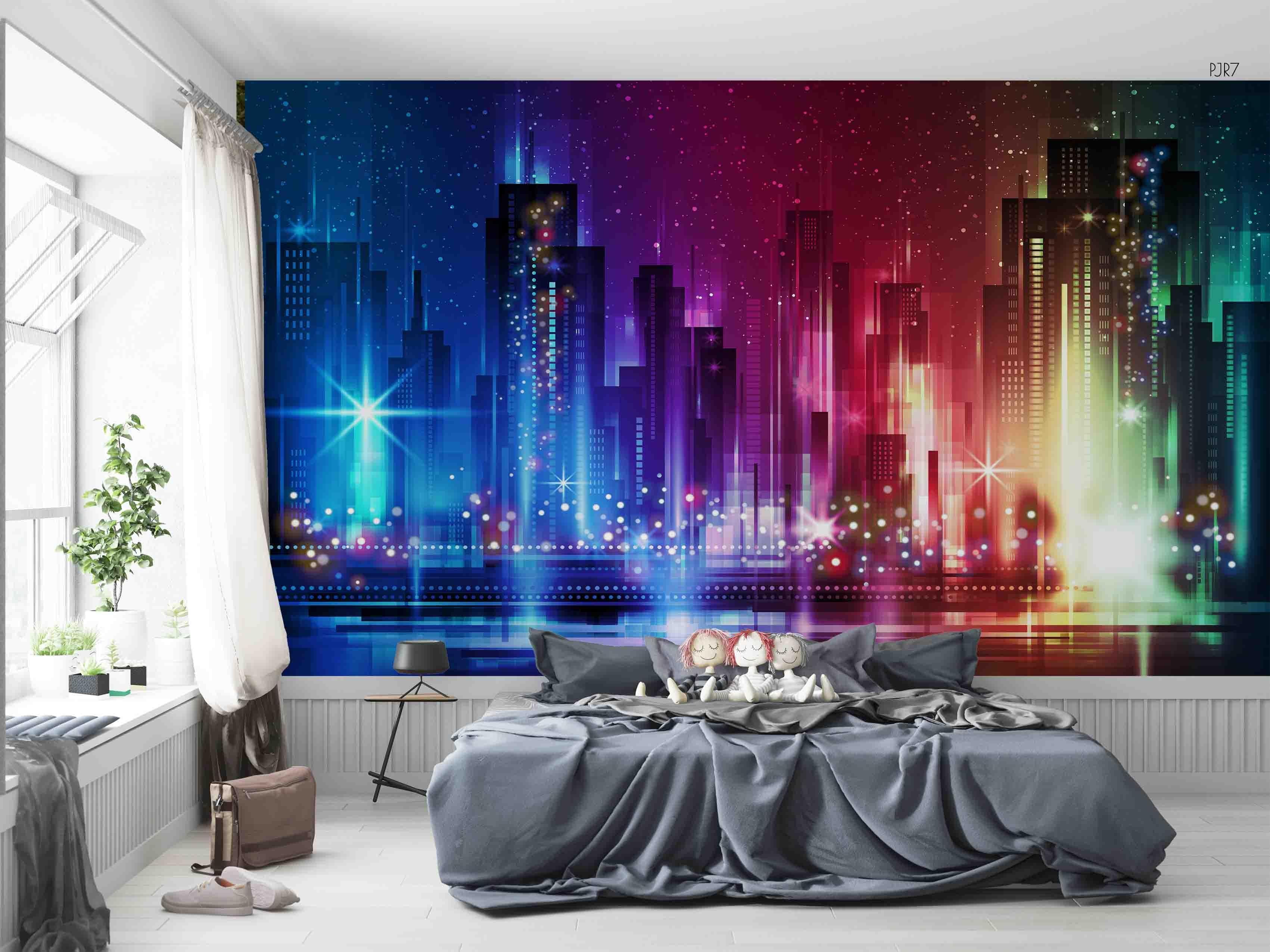 3D Landscape Morden City Building Light Wall Mural Wallpaper WJ 6707- Jess Art Decoration