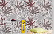3D Hand Drawn Maple Leaf Pattern Wall Mural Wallpaper LQH 196- Jess Art Decoration