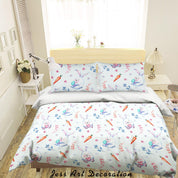 3D Cartoon Animal Rabbit Carrot Quilt Cover Set Bedding Set Duvet Cover Pillowcases 131- Jess Art Decoration