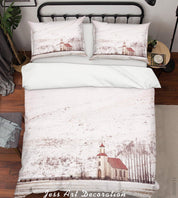 3D Winter House Quilt Cover Set Bedding Set Duvet Cover Pillowcases SF63- Jess Art Decoration