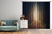 3D Autumn Woods Red Leaves Path Curtains and Drapes GD 1791- Jess Art Decoration