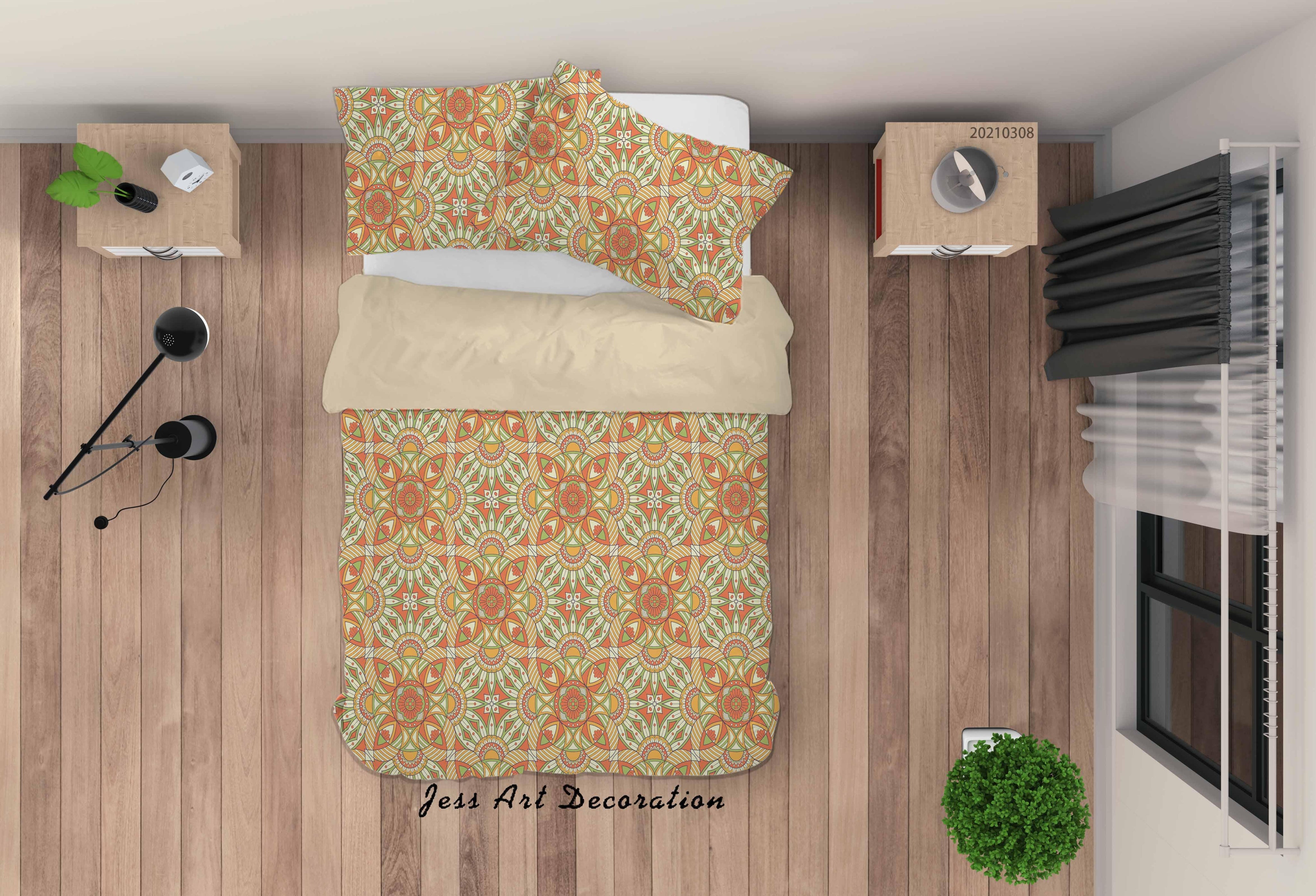 3D Abstract Color Floral Quilt Cover Set Bedding Set Duvet Cover Pillowcases 31- Jess Art Decoration