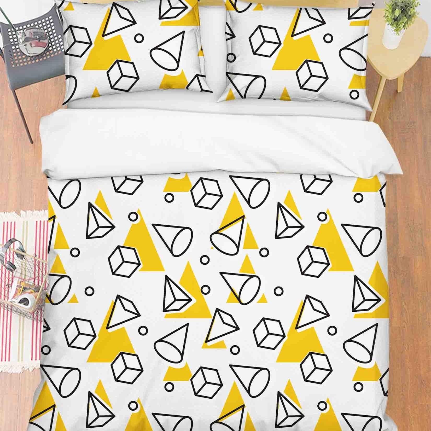 3D Abstract Geometric Pattern Quilt Cover Set Bedding Set Duvet Cover Pillowcases 137- Jess Art Decoration