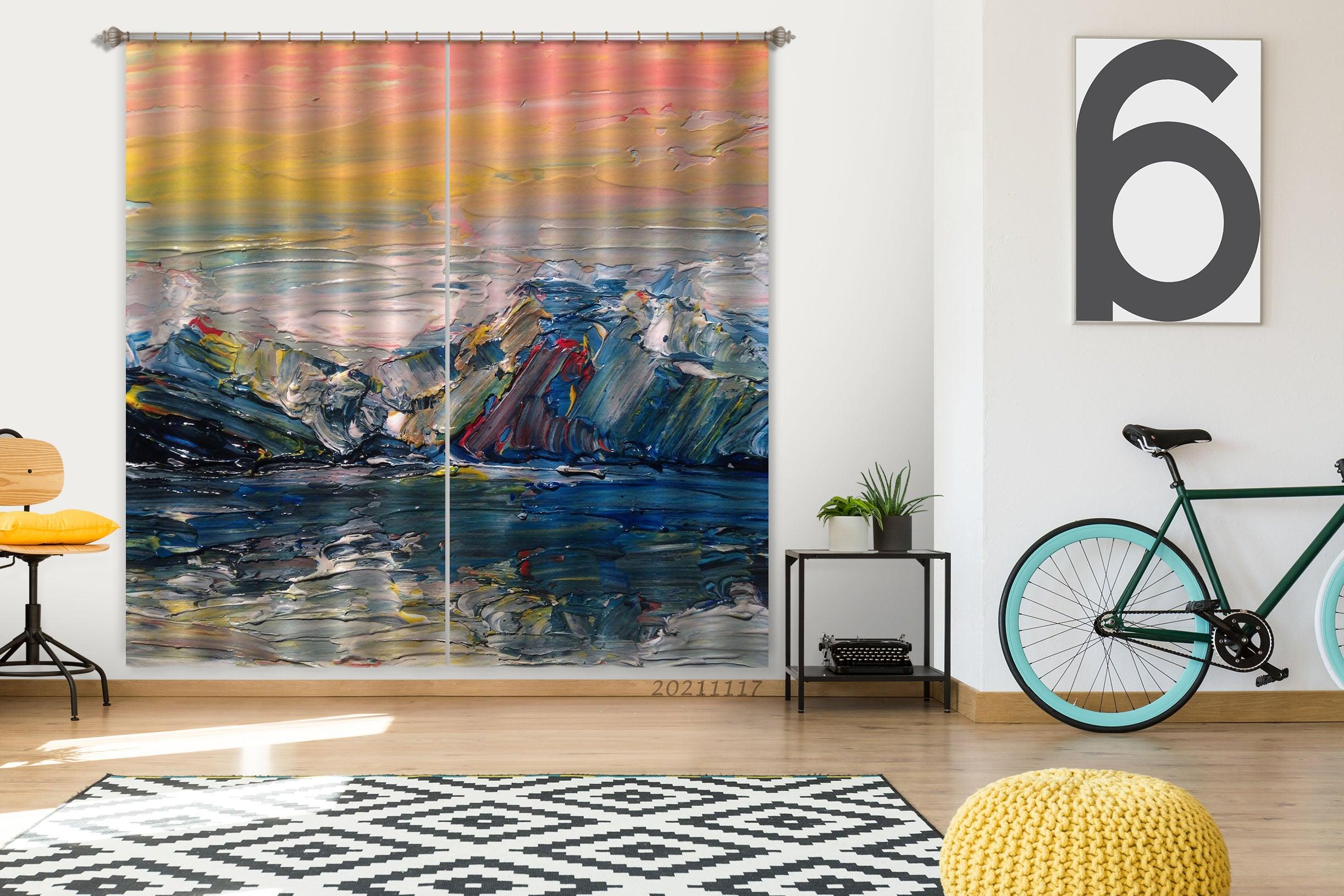 3D Landscape Oil Painting Curtains and Drapes LQH 180- Jess Art Decoration