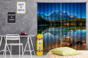 3D Landscape Mountain Lake Forest Blue Sky Curtains and Drapes GD 4932- Jess Art Decoration