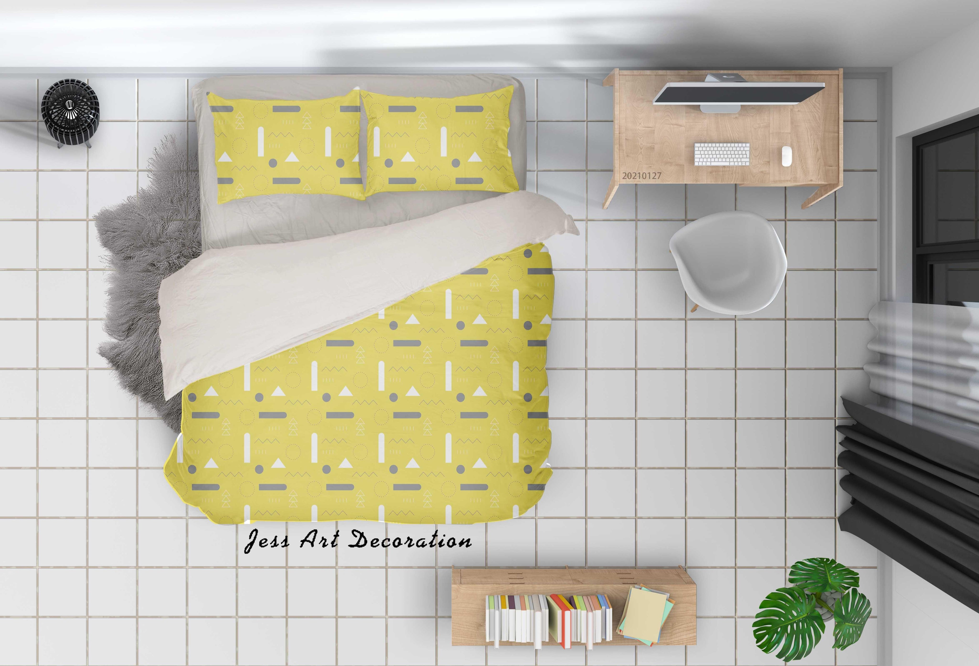 3D Abstract Geometric Pattern Quilt Cover Set Bedding Set Duvet Cover Pillowcases 208- Jess Art Decoration