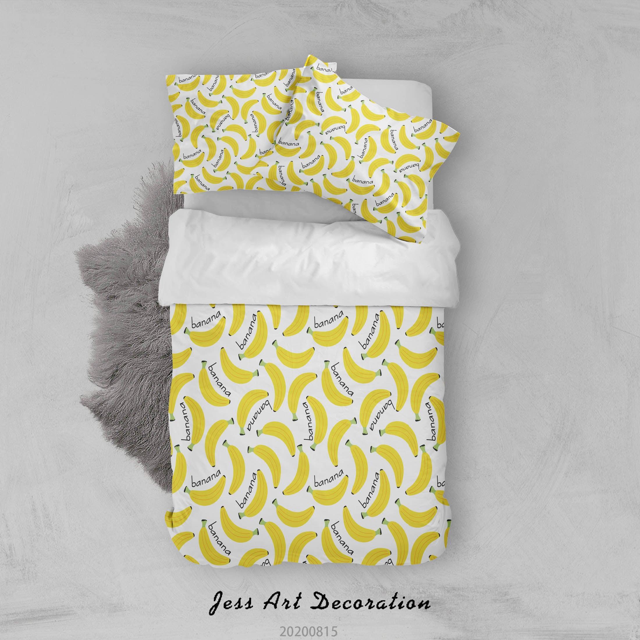 3D Hand Drawn Banana Fruity Quilt Cover Set Bedding Set Duvet Cover Pillowcases LXL- Jess Art Decoration