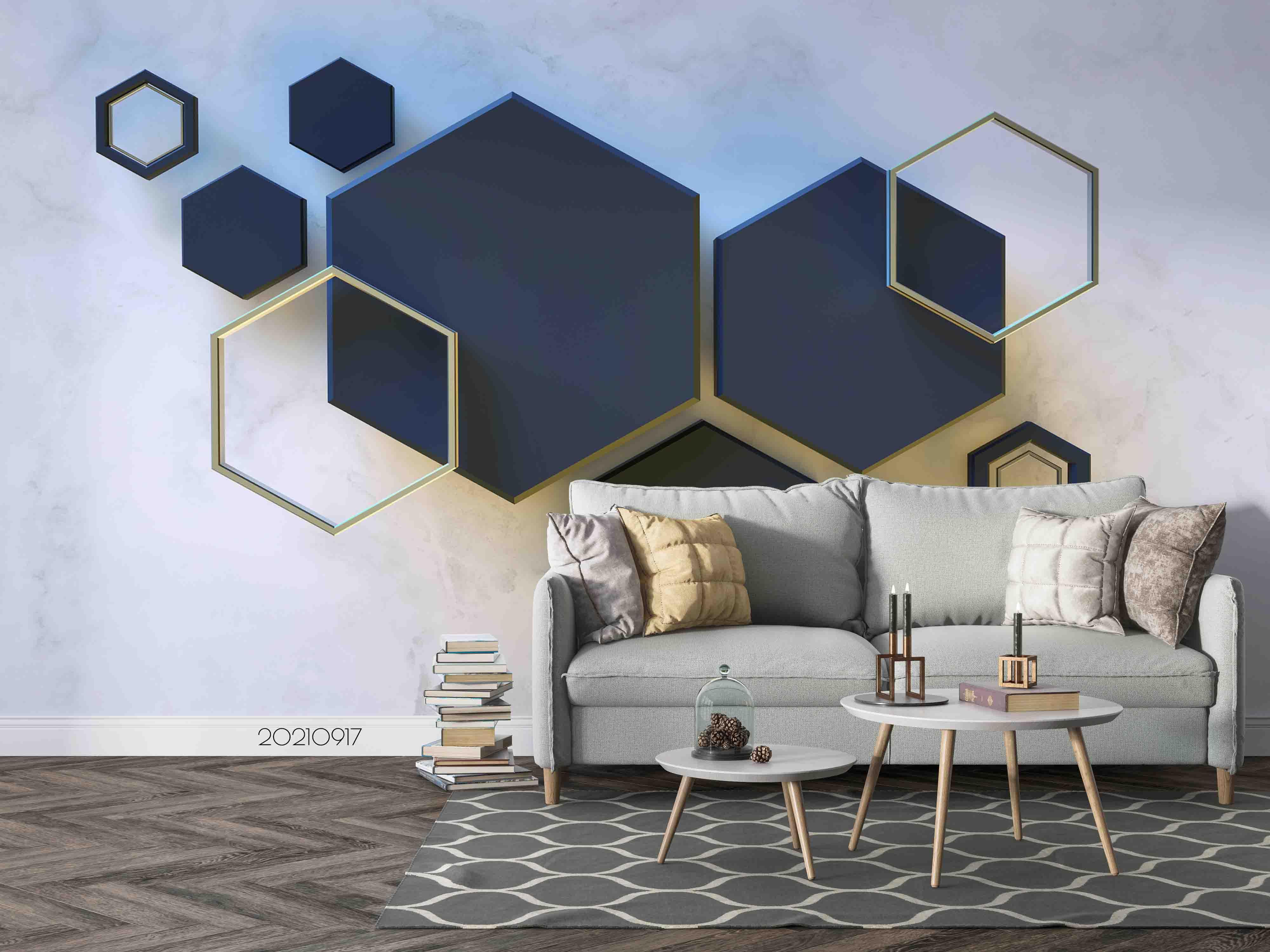 3D Abstract Geometric Marble Texture Wall Mural Wallpaper LQH 67- Jess Art Decoration