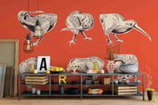3D bird pattern wall mural wallpaper 9- Jess Art Decoration