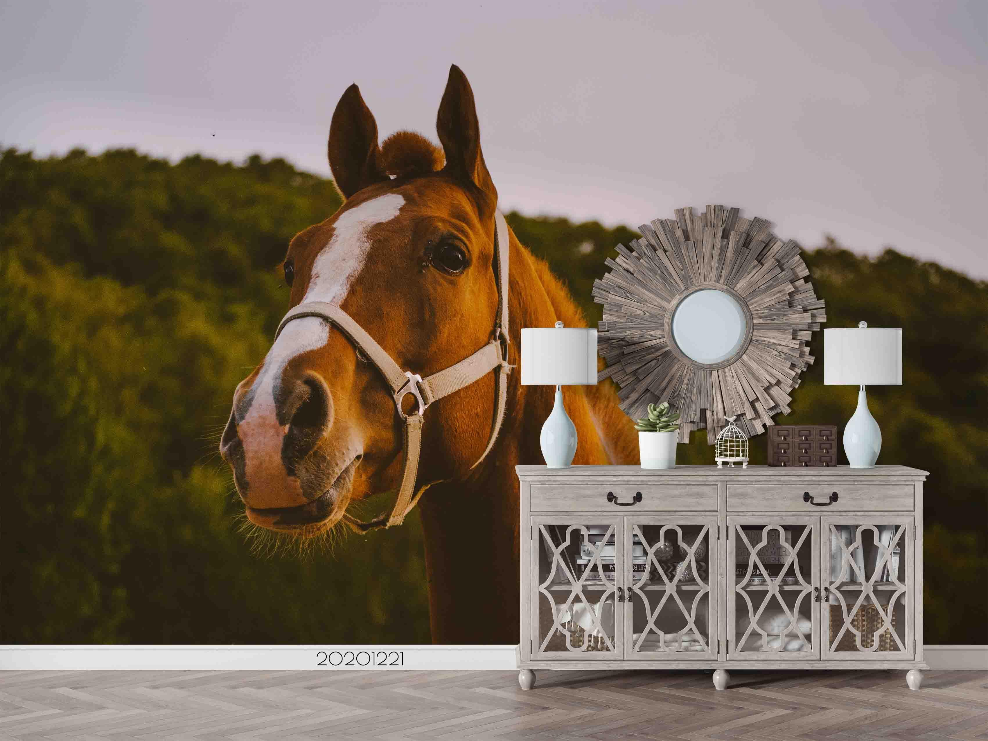 3D Forest Animal Horse Wall Mural Wallpaper LQH 13- Jess Art Decoration