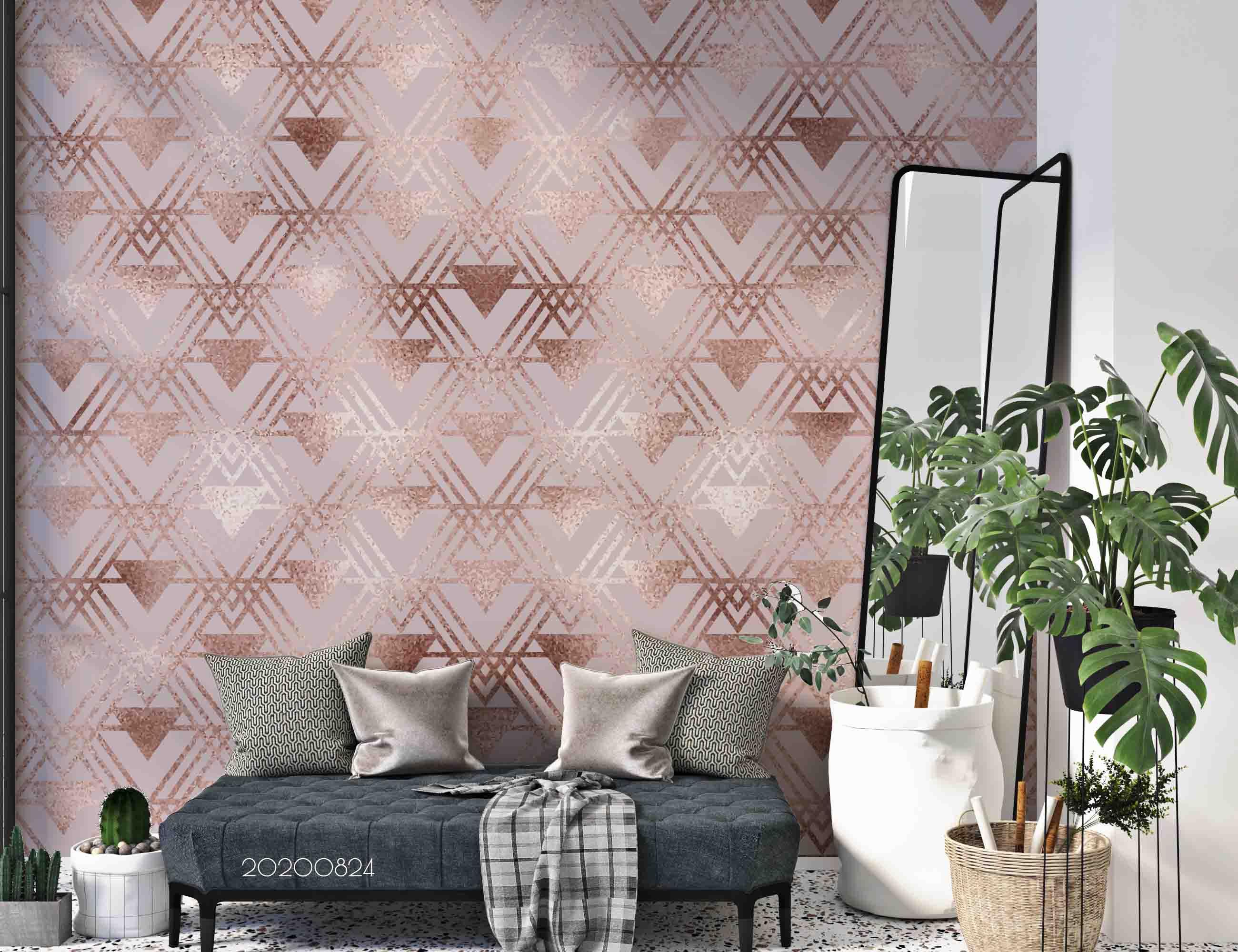 3D Abstract Pink Geometric Art Decoration Wall Mural Wallpaper 46 LQH- Jess Art Decoration