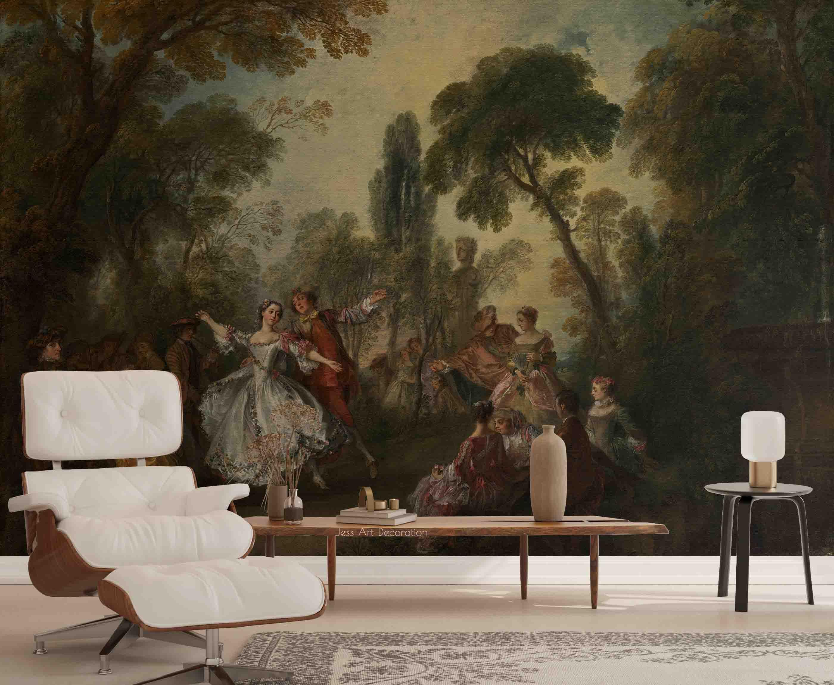 3D European Oil Painting Woods Dance People Wall Mural Wallpaper GD 2869- Jess Art Decoration