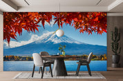 3D Japan Mount Fuji Maple Leaf Wall Mural Wallpaper LQH 508- Jess Art Decoration